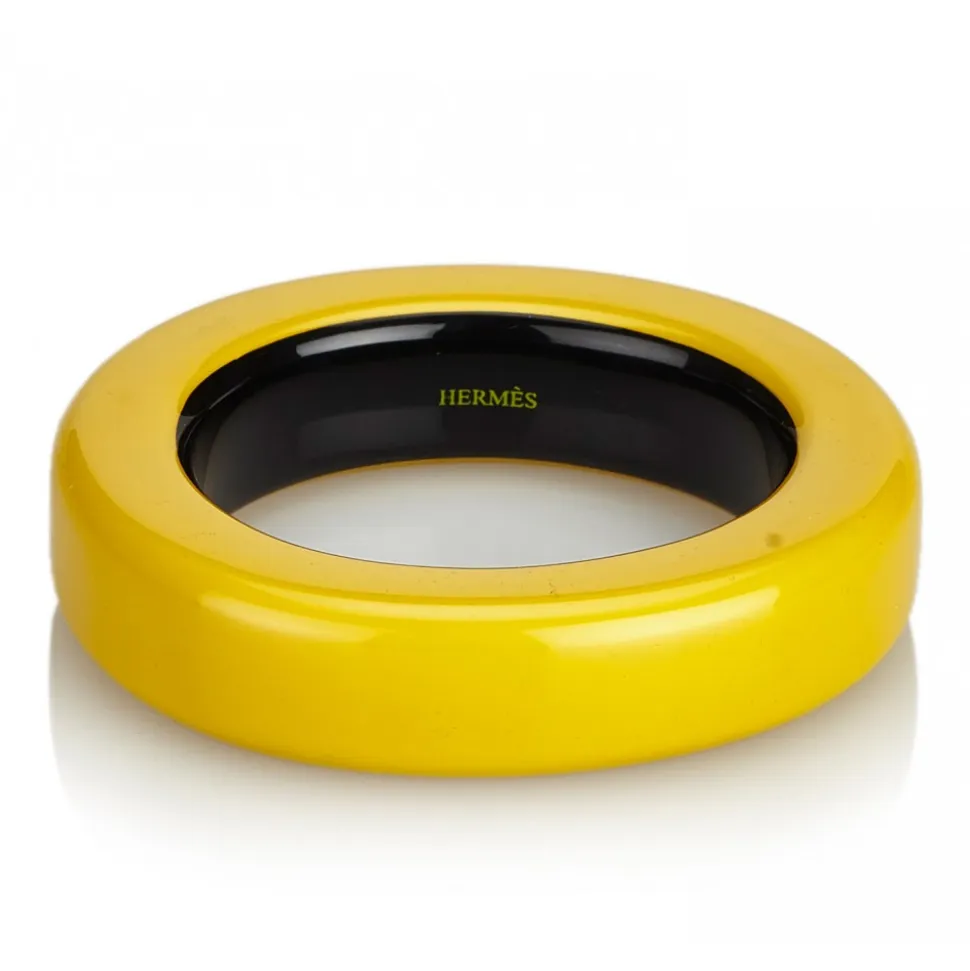 Hermès Vintage - Resin Bangle - Yellow Black - Resin Bracelet - Luxury High Quality - Avvenice