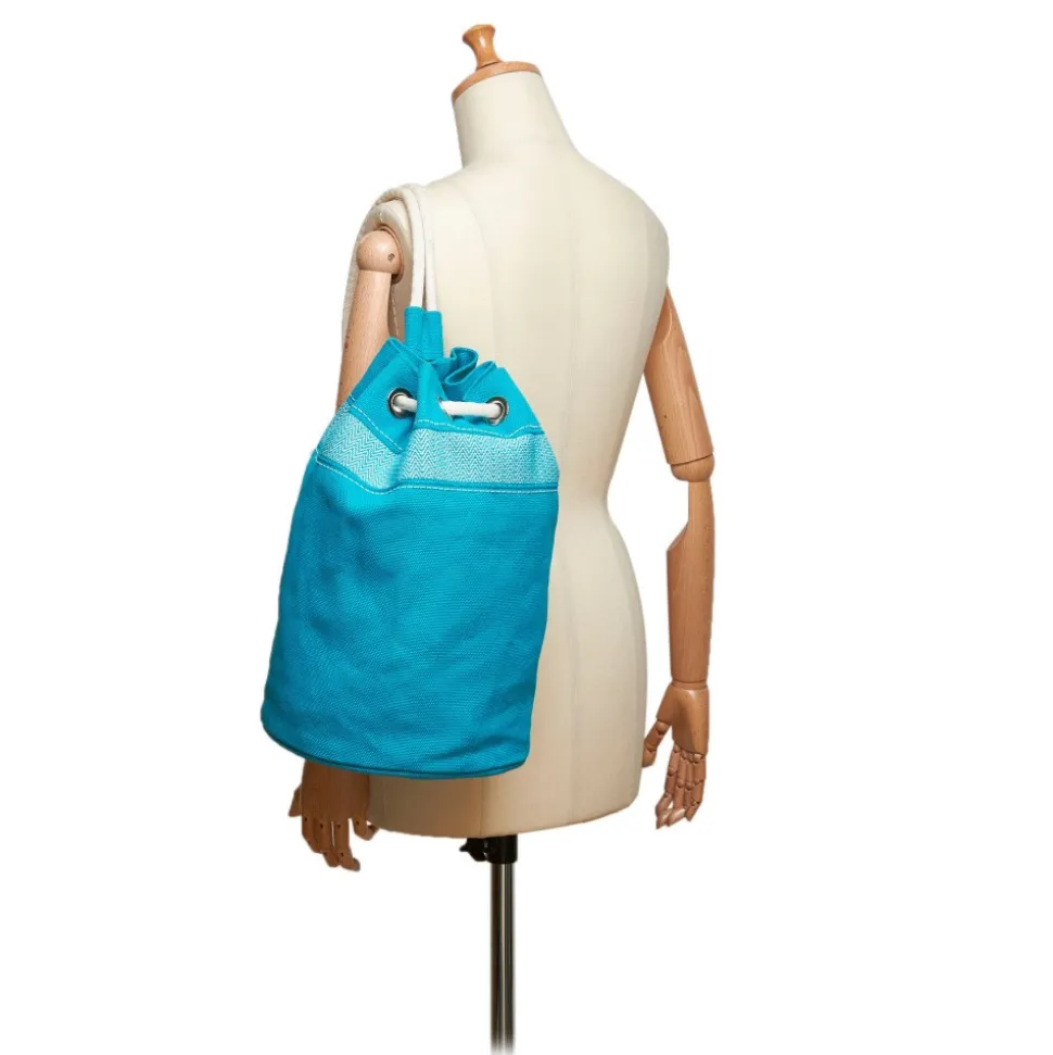 Hermès Vintage - Sac Marine GM Bag - Blue Light Blue - Canvas Handbag - Luxury High Quality - Avvenice