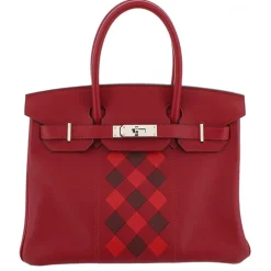 Hermès Vintage - Swift Birkin Tressage 30 - Red - Leather Handbag - Avvenice