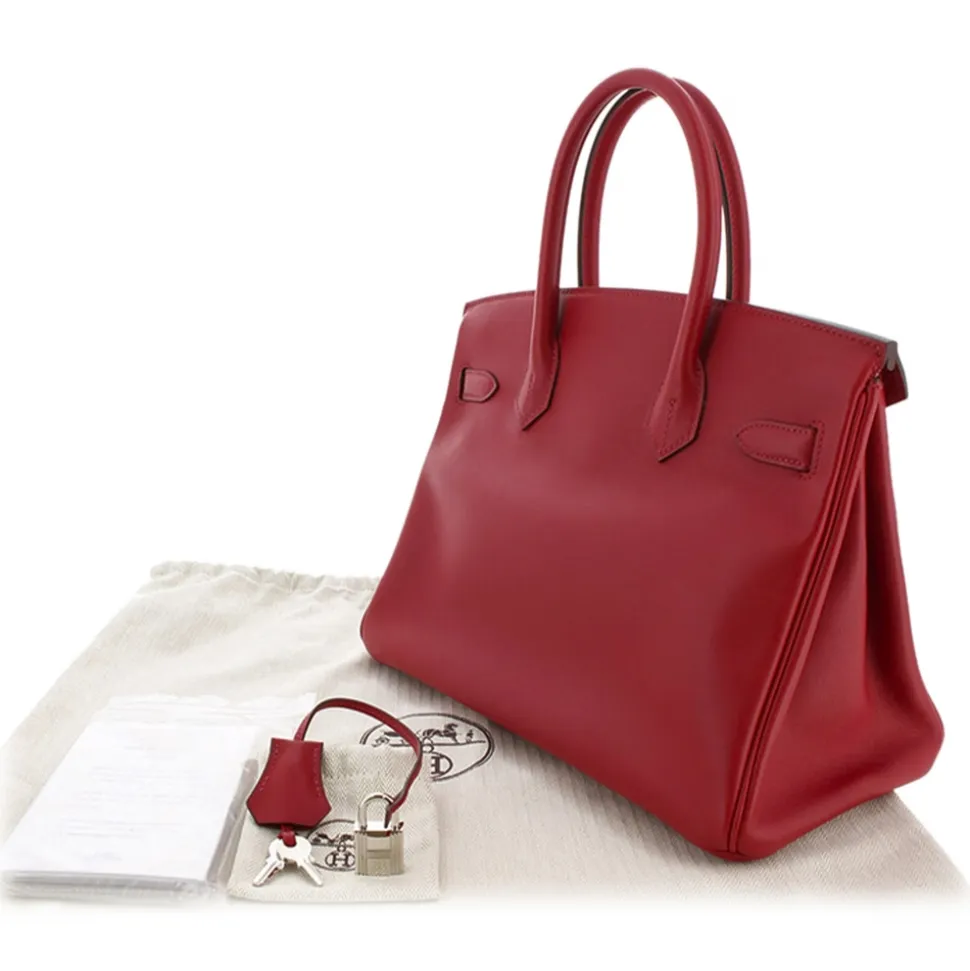 Hermès Vintage - Swift Birkin Tressage 30 - Red - Leather Handbag - Avvenice