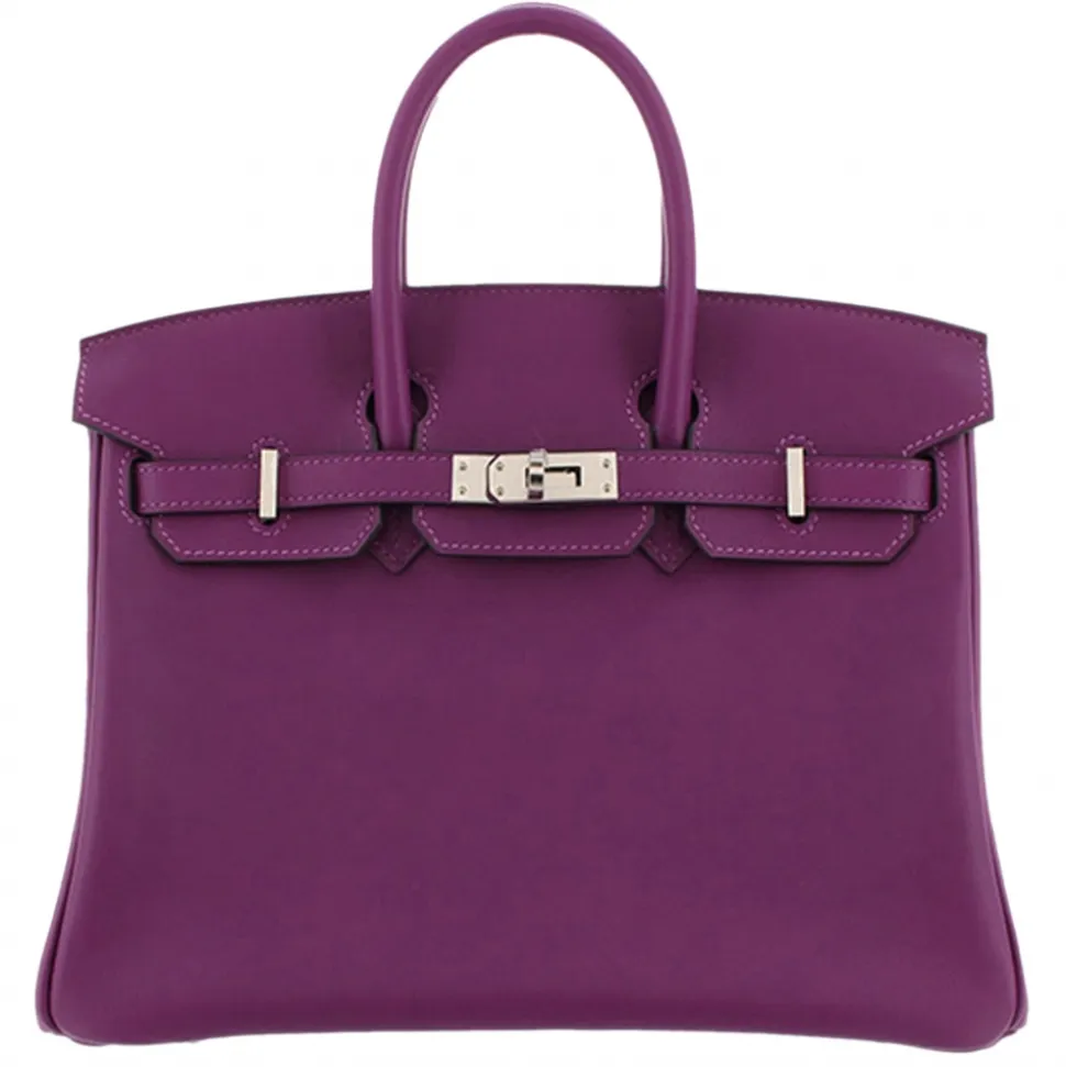 Hermès Vintage - Swift Birkin 25 - Purple - Leather Handbag - Avvenice