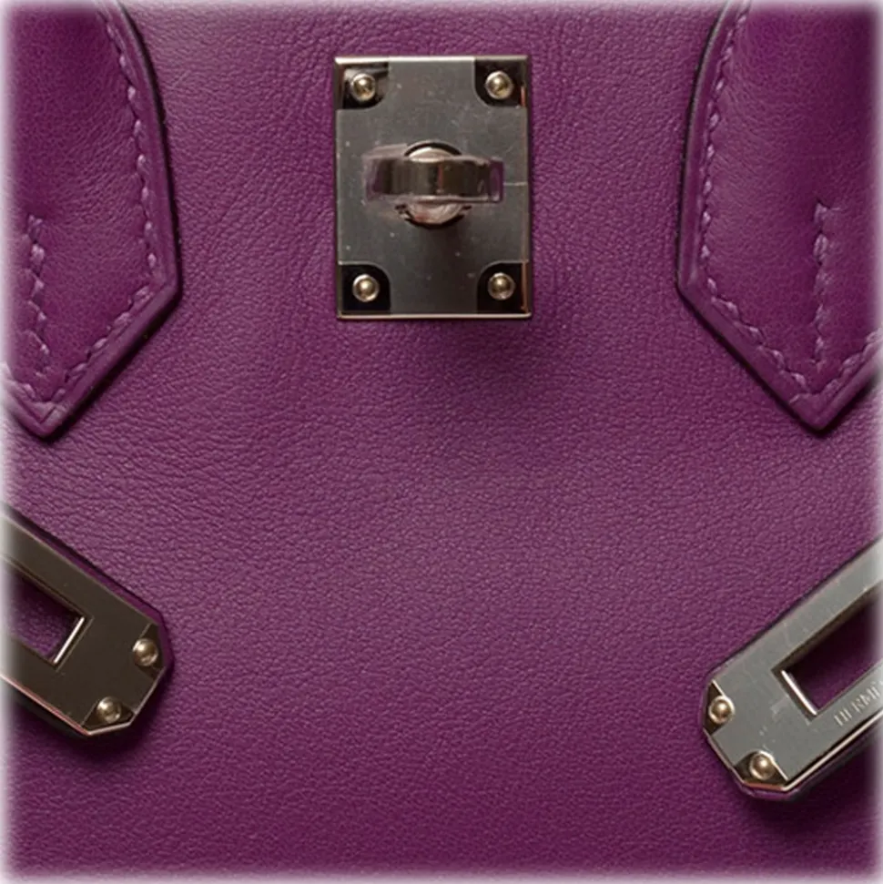 Hermès Vintage - Swift Birkin 25 - Purple - Leather Handbag - Avvenice