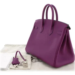 Hermès Vintage - Swift Birkin 25 - Purple - Leather Handbag - Avvenice