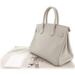 Hermès Vintage - Swift Birkin 30 - Light Gray - Leather Handbag - Avvenice