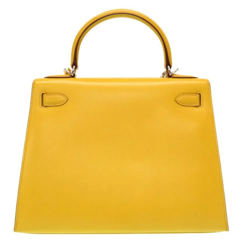 Hermès Vintage - Tadelakt Kelly 28 Bag - Yellow - Leather and Calf Handbag - Luxury High Quality - Avvenice