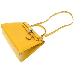 Hermès Vintage - Tadelakt Kelly 28 Bag - Yellow - Leather and Calf Handbag - Luxury High Quality - Avvenice