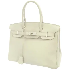 Hermès Vintage - Taurillon Clemence Birkin 30 - White - Leather Handbag - Avvenice