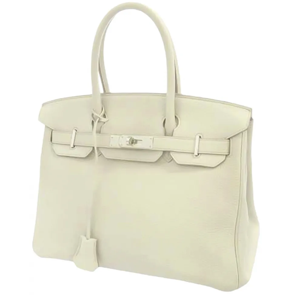 Hermès Vintage - Taurillon Clemence Birkin 30 - White - Leather Handbag - Avvenice