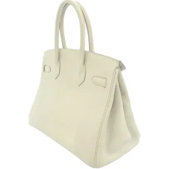 Hermès Vintage - Taurillon Clemence Birkin 30 - White - Leather Handbag - Avvenice