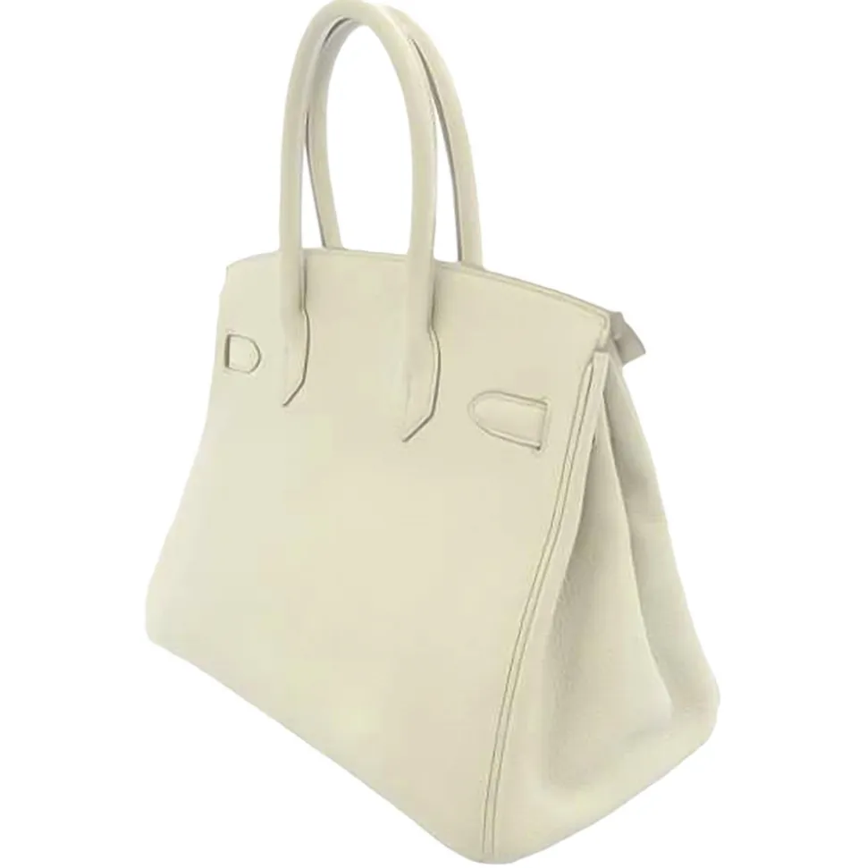 Hermès Vintage - Taurillon Clemence Birkin 30 - White - Leather Handbag - Avvenice