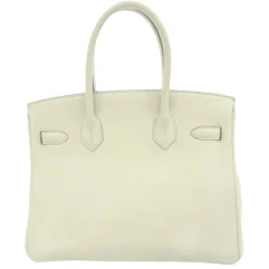 Hermès Vintage - Taurillon Clemence Birkin 30 - White - Leather Handbag - Avvenice