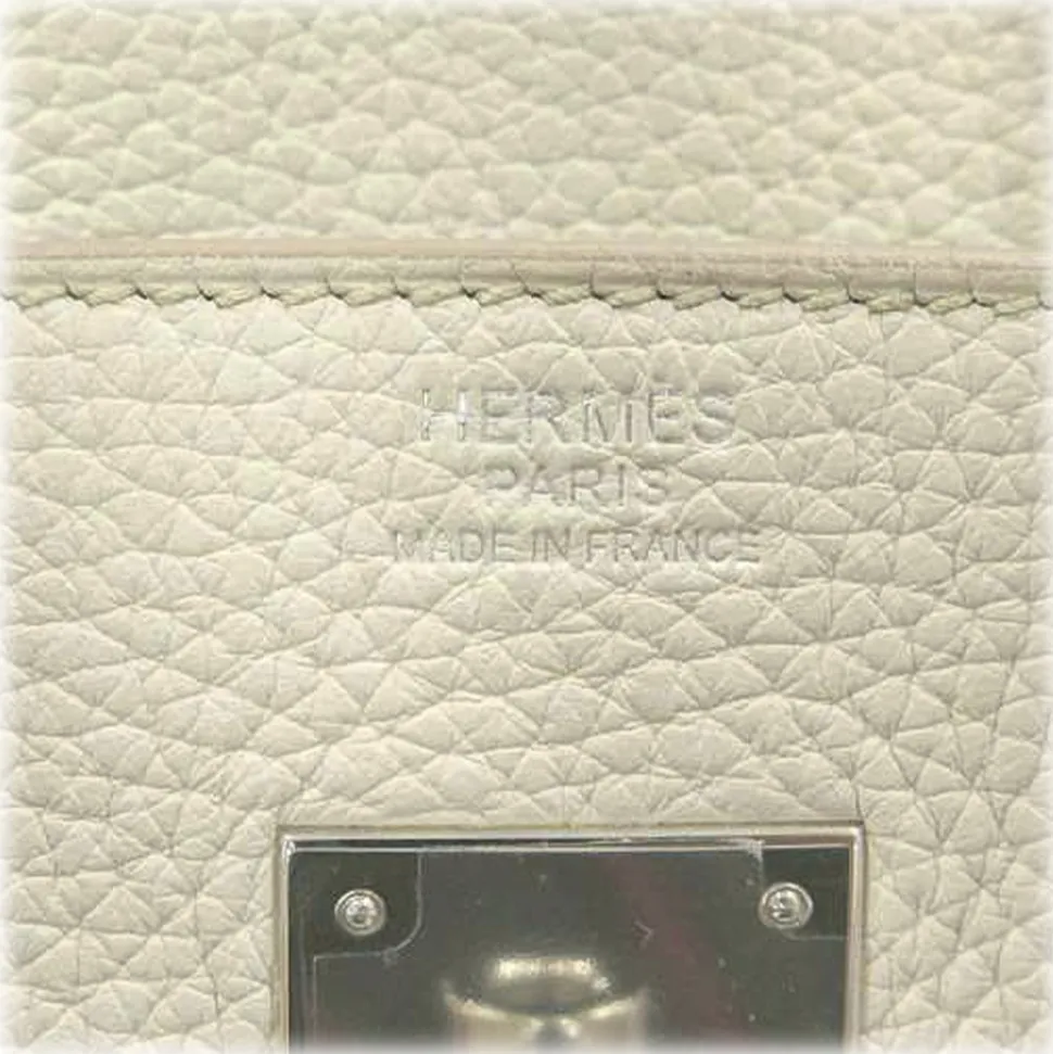 Hermès Vintage - Taurillon Clemence Birkin 30 - White - Leather Handbag - Avvenice