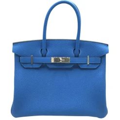 Hermès Vintage - Taurillon Clemence Birkin 30 - Blue - Leather Handbag - Avvenice