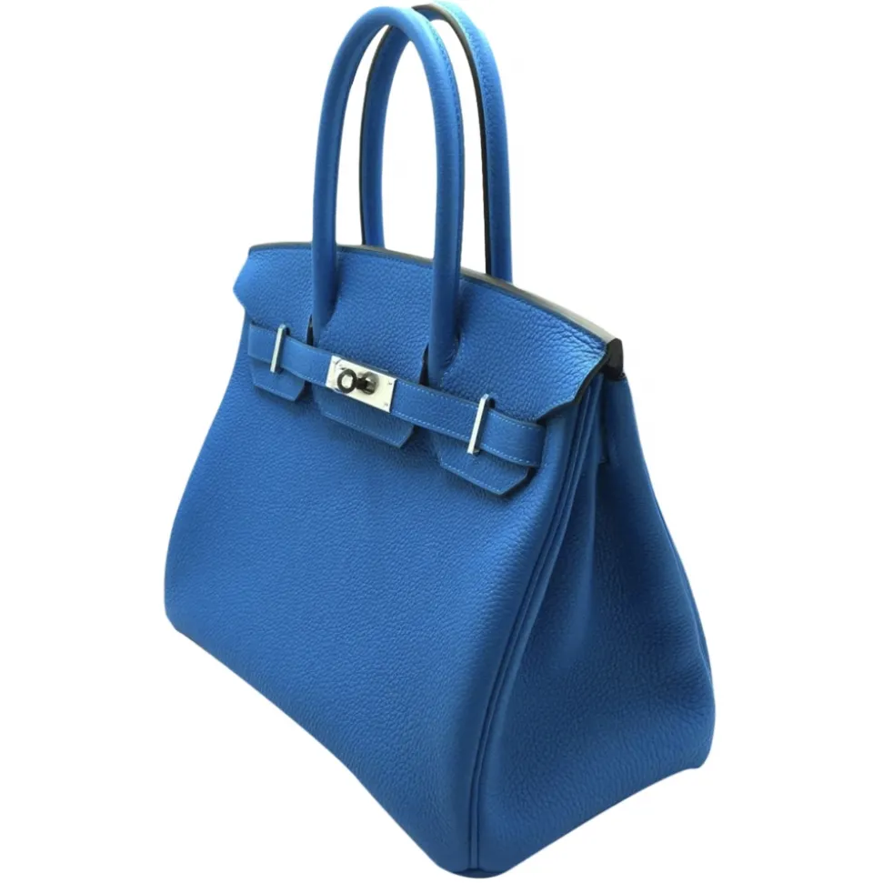 Hermès Vintage - Taurillon Clemence Birkin 30 - Blue - Leather Handbag - Avvenice