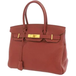 Hermès Vintage - Taurillon Clemence Birkin 30 - Red Burgundy - Leather Handbag - Avvenice