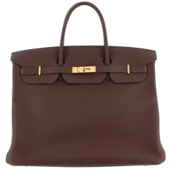 Hermès Vintage - Taurillon Clemence Birkin 40 - Brown - Leather Handbag - Avvenice