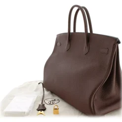 Hermès Vintage - Taurillon Clemence Birkin 40 - Brown - Leather Handbag - Avvenice