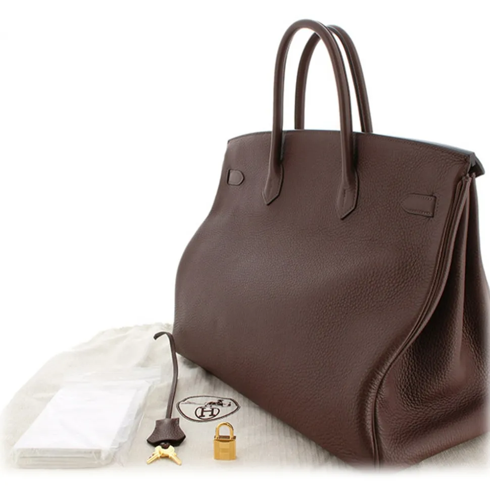 Hermès Vintage - Taurillon Clemence Birkin 40 - Brown - Leather Handbag - Avvenice