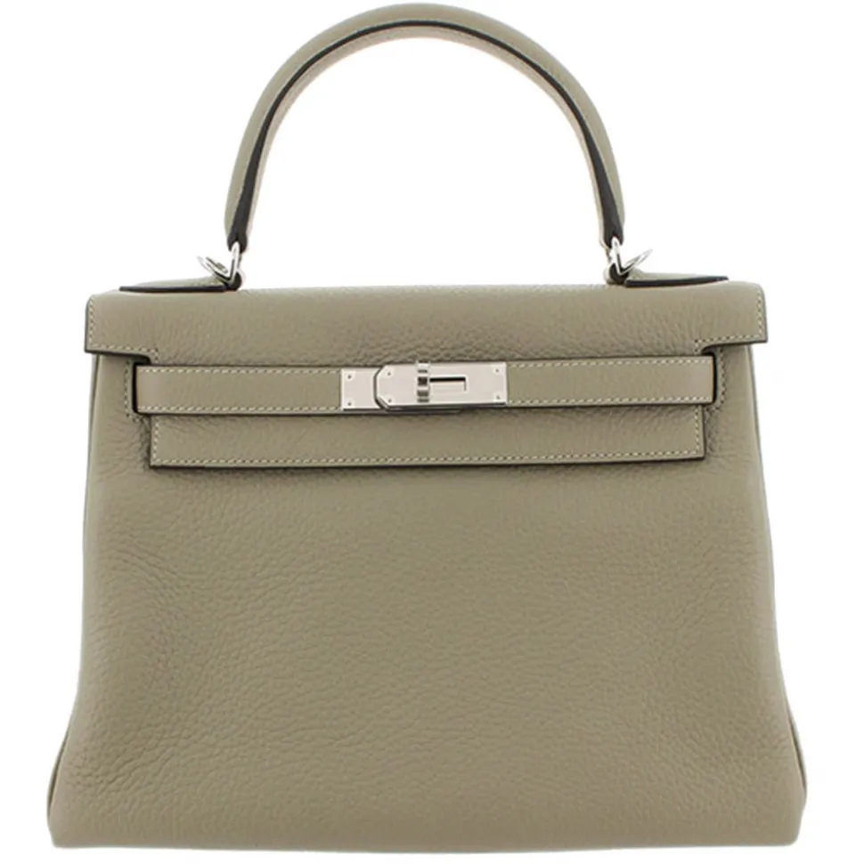 Hermès Vintage - Taurillon Clemence Kelly 28 - Gray - Leather Handbag - Avvenice
