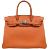 Hermès Vintage - Taurillon Clemence Birkin 30 - Orange - Leather Handbag - Avvenice