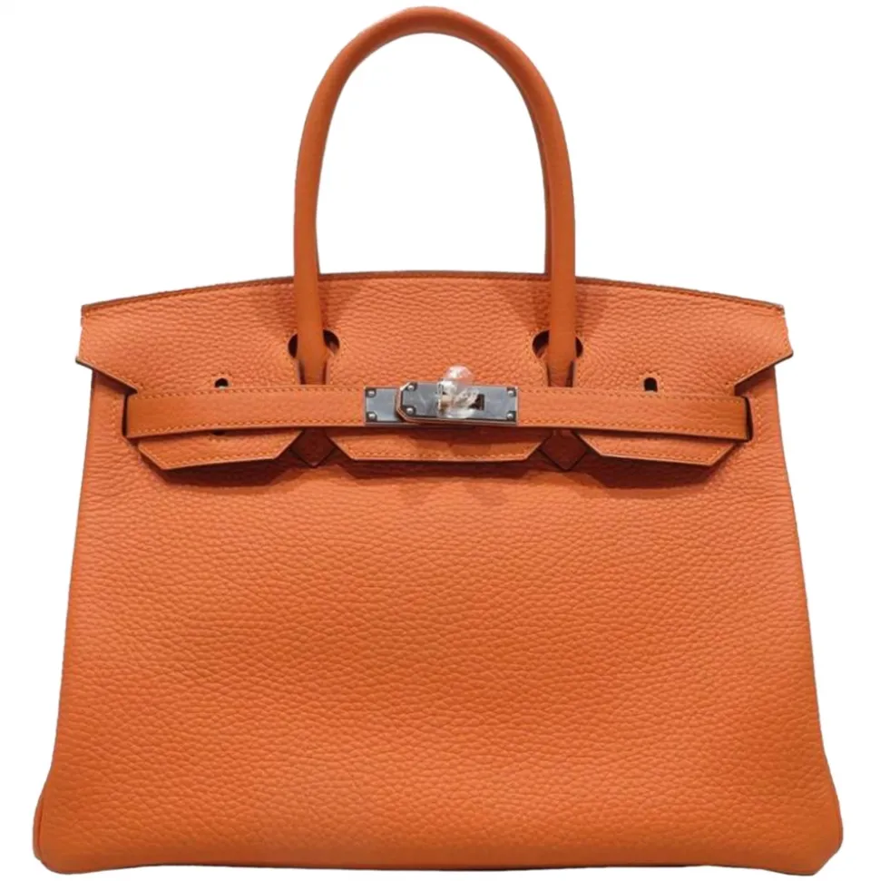Hermès Vintage - Taurillon Clemence Birkin 30 - Orange - Leather Handbag - Avvenice