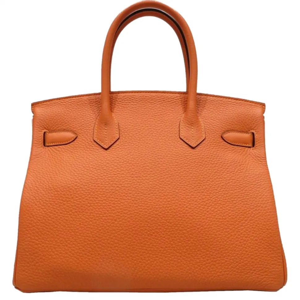 Hermès Vintage - Taurillon Clemence Birkin 30 - Orange - Leather Handbag - Avvenice