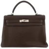 Hermès Vintage - Taurillon Clemence Kelly Retourne 32 - Dark Brown - Leather Handbag - Avvenice