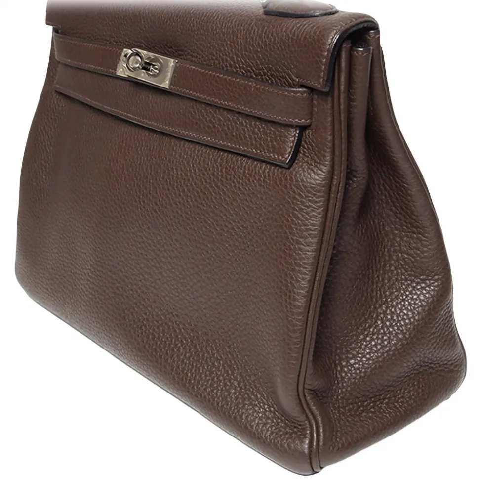 Hermès Vintage - Taurillon Clemence Kelly Retourne 32 - Dark Brown - Leather Handbag - Avvenice