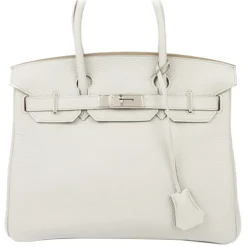 Hermès Vintage - Taurillon Birkin 30 - Light Gray - Leather Handbag - Avvenice