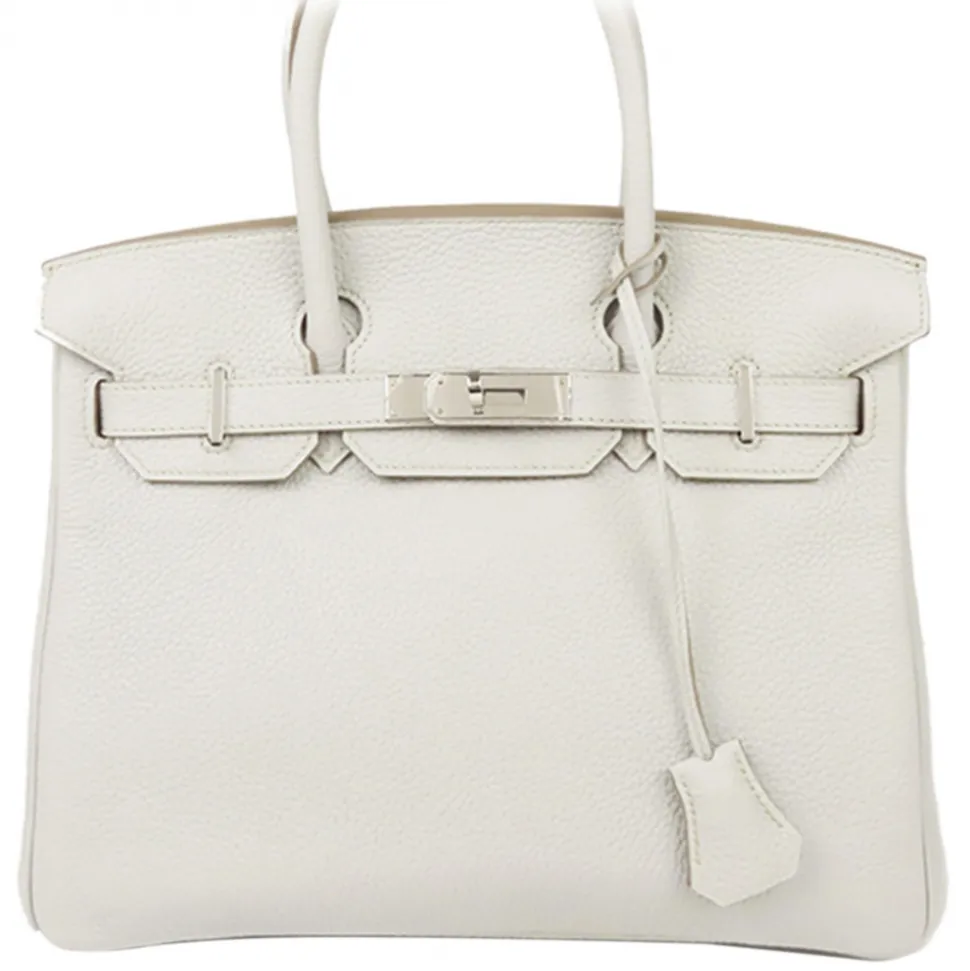 Hermès Vintage - Taurillon Birkin 30 - Light Gray - Leather Handbag - Avvenice