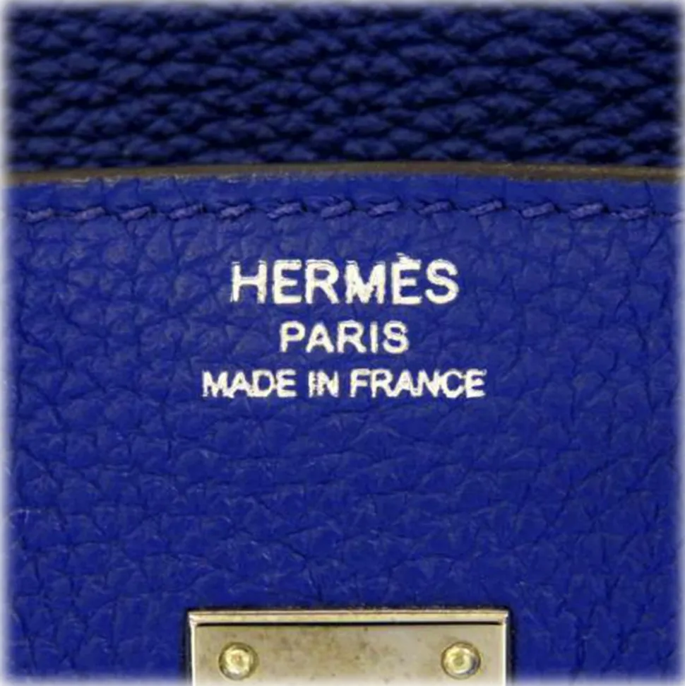 Hermès Vintage - Togo Birkin 25 - Blue - Leather Handbag - Avvenice