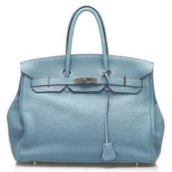Hermès Vintage - Togo Birkin 35 Bag - Blue - Leather and Calf Handbag - Luxury High Quality - Avvenice
