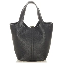 Hermès Vintage - Togo Picotin 18 - Black - Leather Handbag - Avvenice