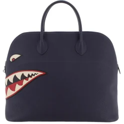 Hermès Vintage - Togo Shark Bolide 45 - Blue Navy - Leather Handbag - Avvenice