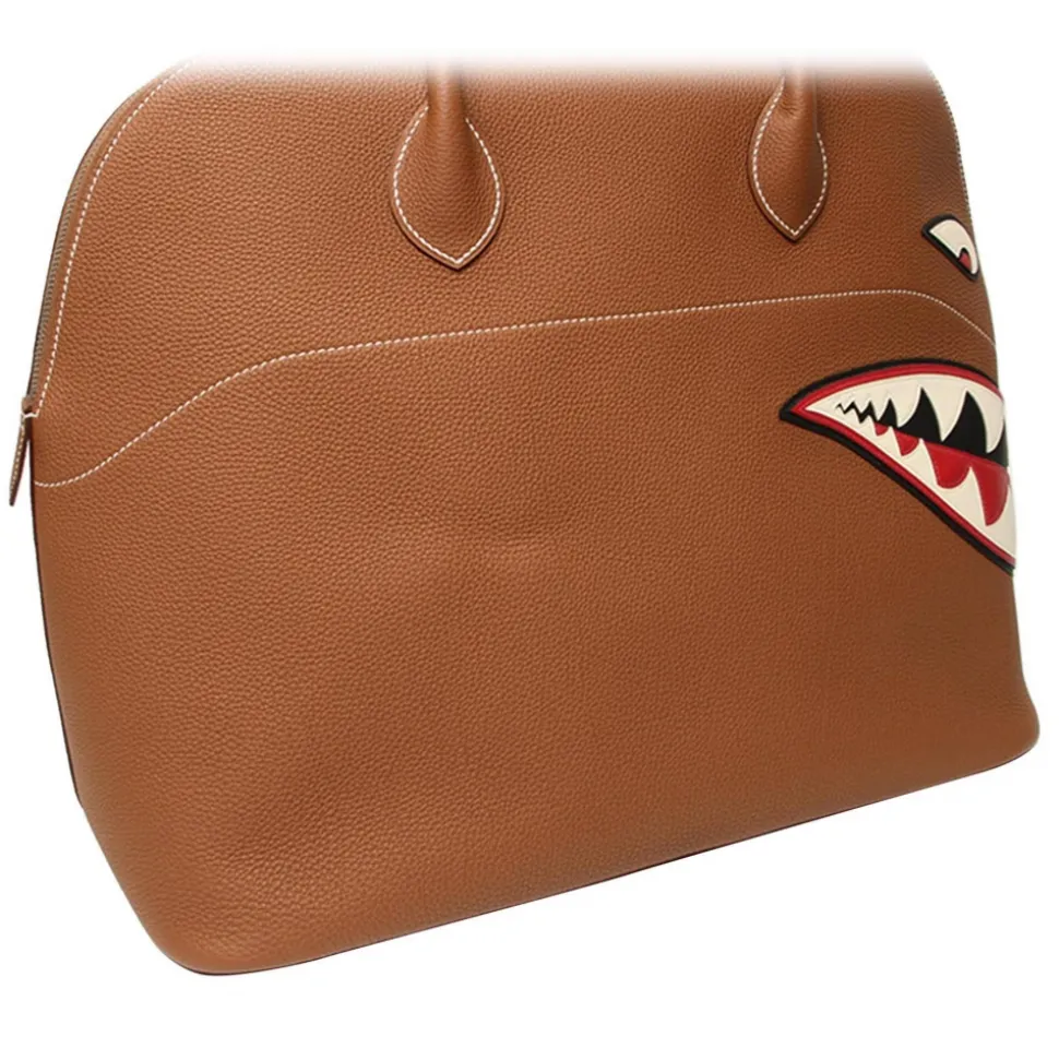 Hermès Vintage - Togo Shark Bolide 45 - Brown - Leather Handbag - Avvenice