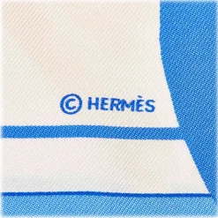 Hermès Vintage - Vive Les Champions Scarf - Light Blue Multi - Silk Foulard - Luxury High Quality - Avvenice
