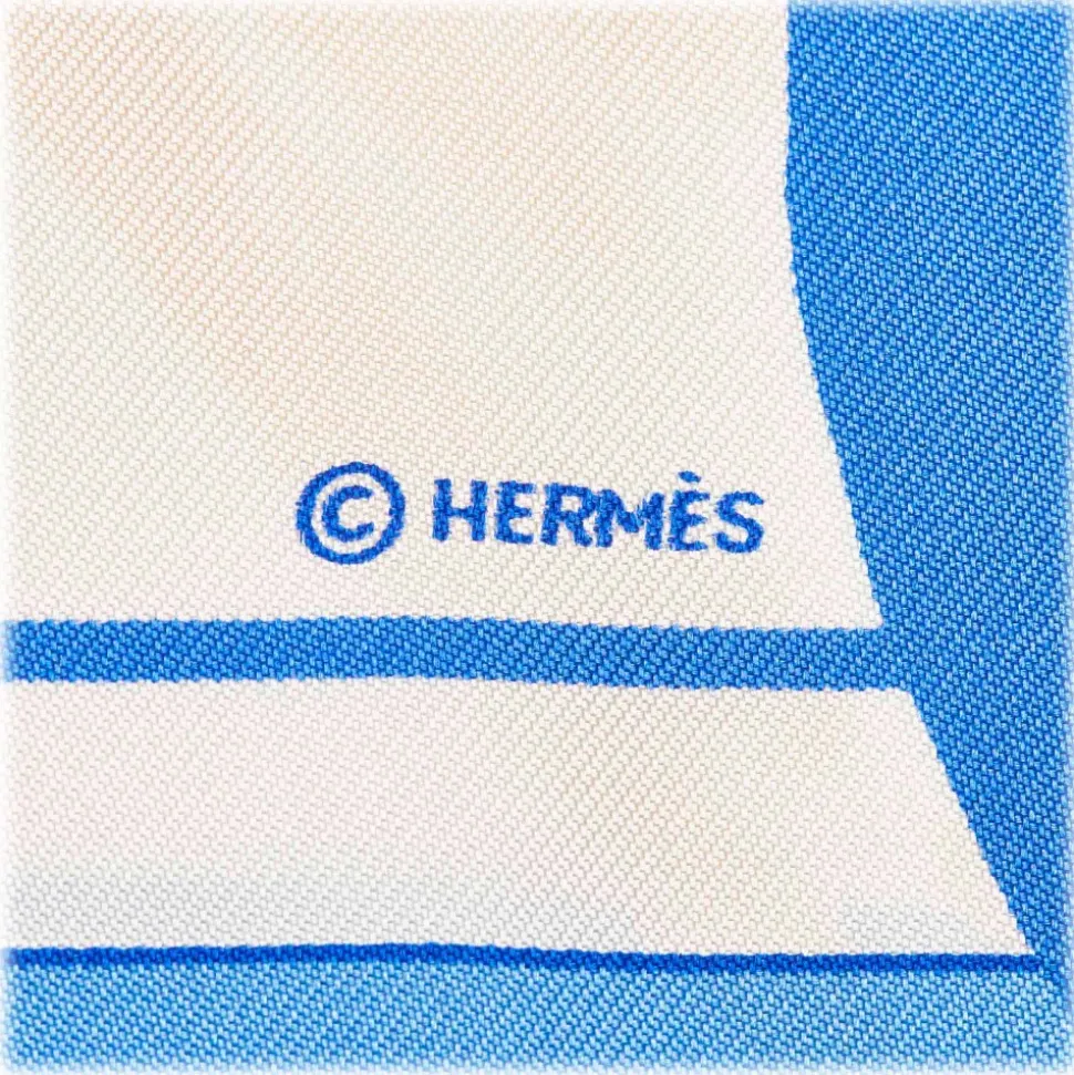 Hermès Vintage - Vive Les Champions Scarf - Light Blue Multi - Silk Foulard - Luxury High Quality - Avvenice