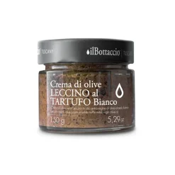 Il Bottaccio - Leccino Olive Cream with White Truffle in Extra Virgin Olive Oil - Italian - High Quality - 150 gr - Avvenice