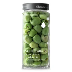 Il Bottaccio - Pitted Nocellara Green Olives in Brine - Italian - High Quality - 550 gr - Avvenice