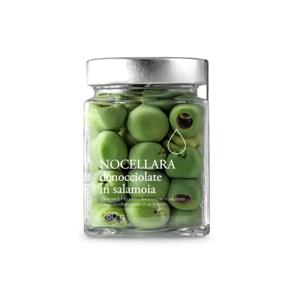 Il Bottaccio - Pitted Nocellara Green Olives in Brine - Italian - High Quality - 280 gr - Avvenice