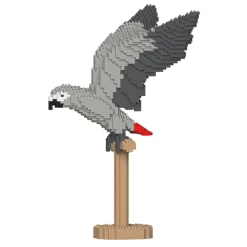 Jekca - African Grey 02S - Lego - Sculpture - Construction - 4D - Brick Animals - Toys - Avvenice