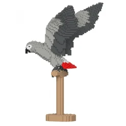 Jekca - African Grey 02S - Lego - Sculpture - Construction - 4D - Brick Animals - Toys - Avvenice