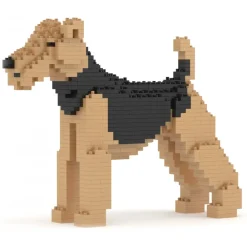 Jekca - Airedale Terrier 01 - Lego - Sculpture - Construction - 4D - Brick Animals - Toys - Avvenice