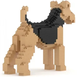 Jekca - Airedale Terrier 01 - Big - Lego - Sculpture - Construction - 4D - Brick Animals - Toys - Avvenice
