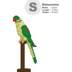 Jekca - Alexandrine Parrot 01S - Lego - Sculpture - Construction - 4D - Brick Animals - Toys - Avvenice
