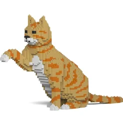 Jekca - American Shorthair - Brown Cat - 04S-M01 - Lego - Sculpture - Construction - 4D - Brick Animals - Toys - Avvenice