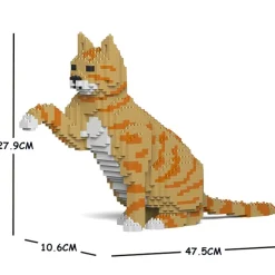 Jekca - American Shorthair - Brown Cat - 04S-M01 - Lego - Sculpture - Construction - 4D - Brick Animals - Toys - Avvenice
