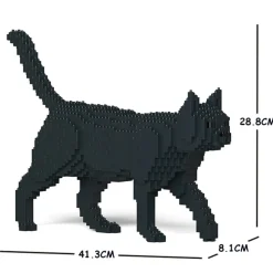 Jekca - American Shorthair - Black - Cat - 07S-M02 - Lego - Sculpture - Construction - 4D - Brick Animals - Toys - Avvenice