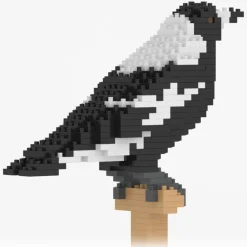 Jekca - Australian Magpie 01S - Lego - Sculpture - Construction - 4D - Brick Animals - Toys - Avvenice