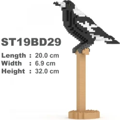Jekca - Australian Magpie 01S - Lego - Sculpture - Construction - 4D - Brick Animals - Toys - Avvenice
